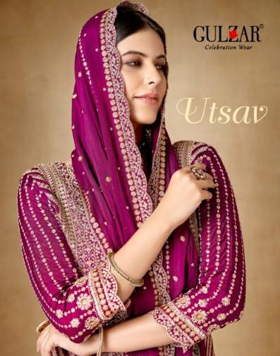 UTSAVBY GULZAR DESIGNER CHINON SALWAR SUIT WHOLESALER IN INDIA